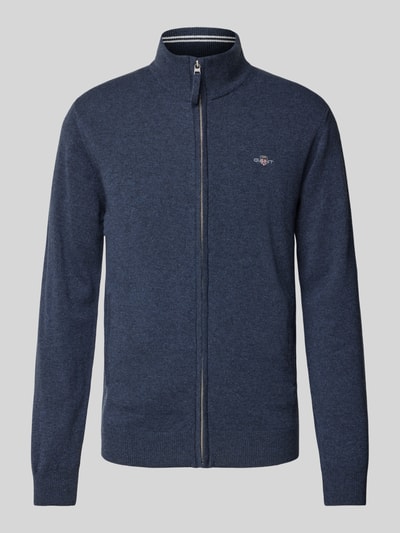 Gant Gebreid jack met ritssluiting Marineblauw gemêleerd - 2