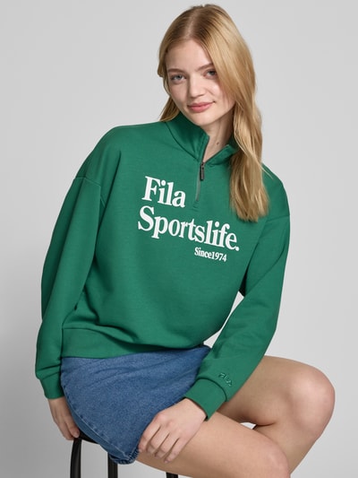 FILA Oversized sweatshirt met opstaande kraag model 'LACHY' Groen - 3