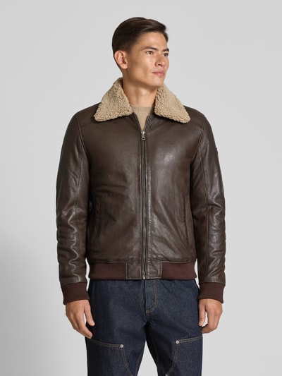 Gipsy Bomberjacke in Leder-Optik Dunkelbraun 4