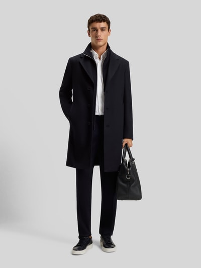 BOSS Regular Fit Mantel aus Woll-Mix Marine 1