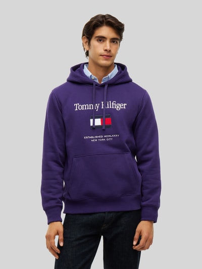 Tommy Hilfiger Regular Fit Hoodie aus Baumwoll-Mix Violett 4