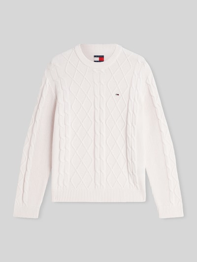 Tommy Jeans Regular Fit Pullover aus reiner Baumwolle mit Logo-Stitching Offwhite 2