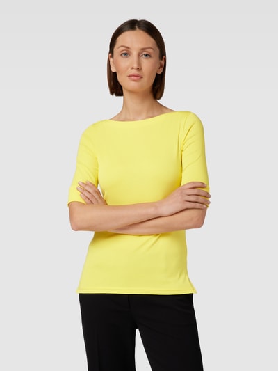 Lauren Ralph Lauren T-shirt z dekoltem w łódkę Żółty 4