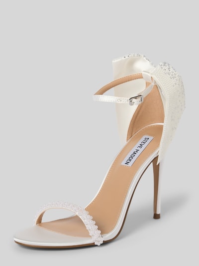 Steve Madden Sandalette mit Perlen und Pfennigabsatz Modell 'BELLAROSA' Offwhite 1