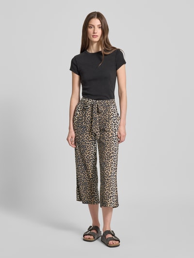 Only Regular fit culotte met all-over motief, model 'NOVA' Zand - 1