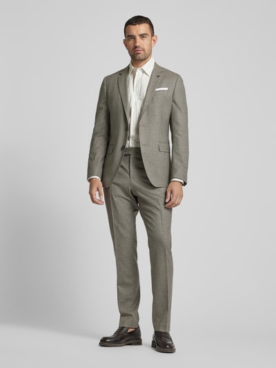 BOSS Straight leg pantalon met persplooien, model 'Genius' Middenbruin - 1