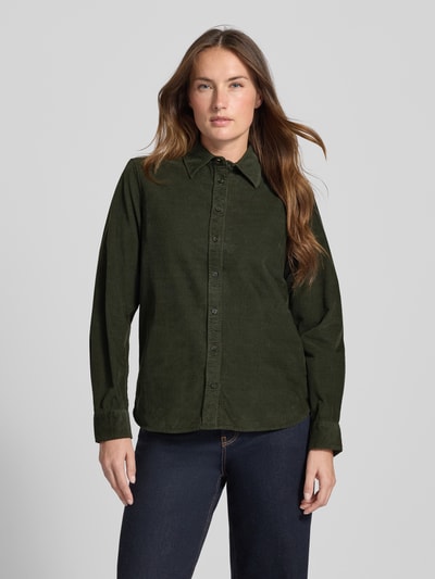 Gant Cordbluse mit Knopfleiste Dunkelgruen 4