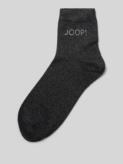 JOOP! Collection Socken mit Label-Strasssteinbesatz Modell 'Glam' Anthrazit 1