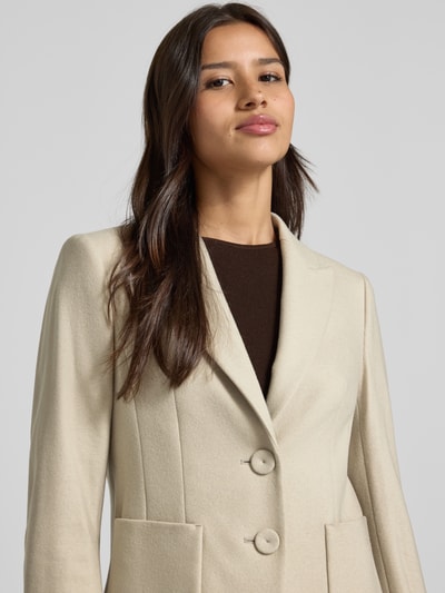 Luisa Cerano Slim fit blazer van wolmix met reverskraag Beige - 3