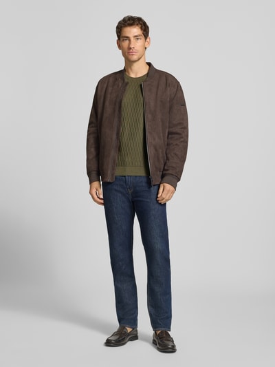 JOOP! COLLECTION Regular fit pullover van katoen model '10Dapher' Olijfgroen - 1
