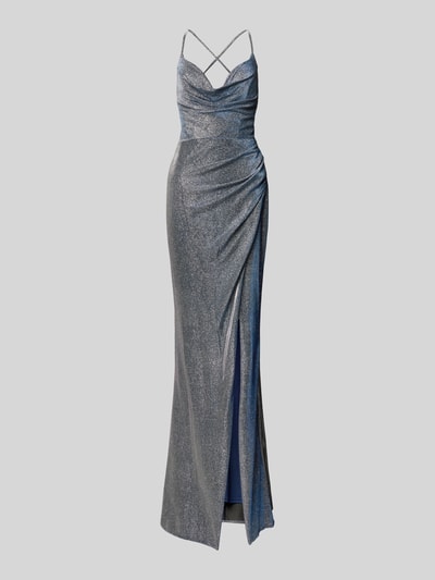 Luxuar Abendkleid mit Beinschlitz Marine 2