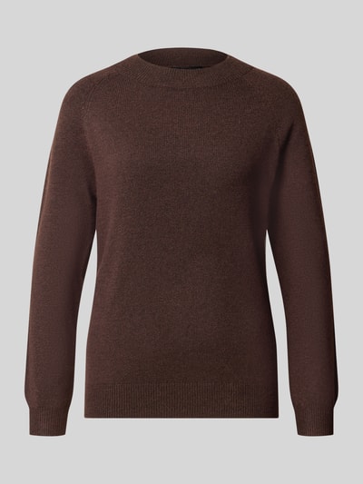 Produktfoto, brauner Regular Fit Pullover mit Rundhalsausschnitt Modell 'RICA' von ONLY, glatte Textur, Damen Pullover von ONLY