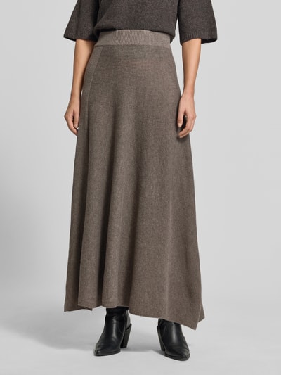 Emporio Armani Wollrock in Maxi-Länge mit Kaschmir-Anteil Taupe 4