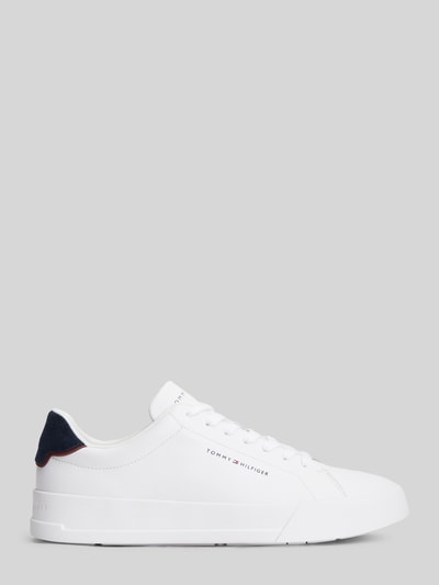 Tommy Hilfiger Sneakersy z mieszanki skóry z detalami z logo Biały 2