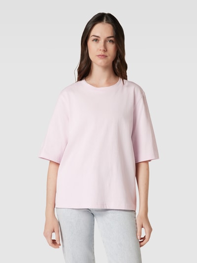 Jake*s Casual T-Shirt mit geripptem Rundhalsausschnitt Lavender 4