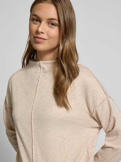 OPUS Sweatshirt met opstaande kraag, model 'Sinzi' Beige - 3