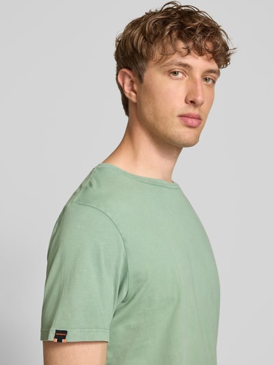 Superdry T-shirt z detalem z logo Miętowy 3
