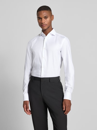 BOSS Koszula biznesowa o kroju slim fit z bardzo długim rękawem Biały 4