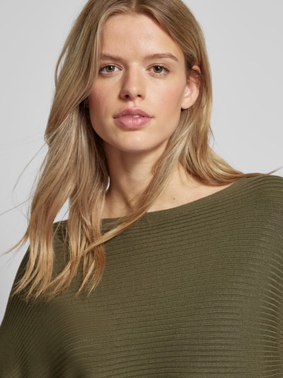 Only Gebreide pullover met structuurmotief, model 'LADALINE' Olijfgroen - 3