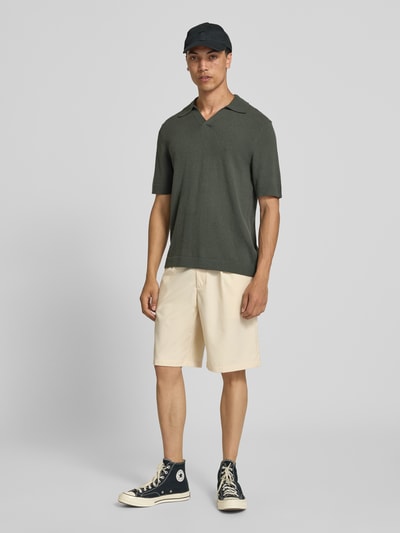 Marc O'Polo DENIM regular fit poloshirt van katoenmix Kaki - 1