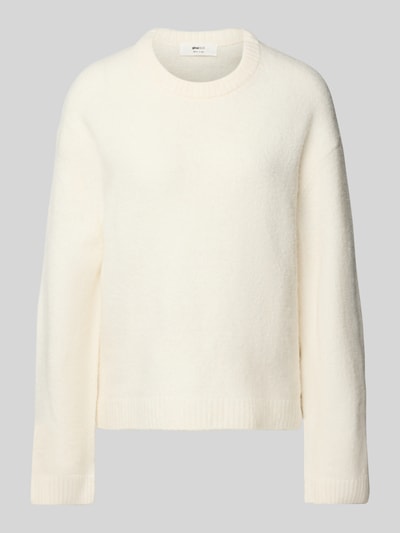 Gina Tricot Oversized Strickpullover mit Leinen-Anteil Offwhite 2