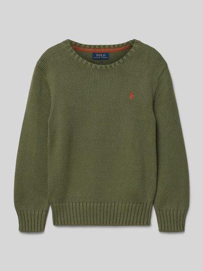 Polo Ralph Lauren Teens Strickpullover mit Label-Stitching Hellgruen 1