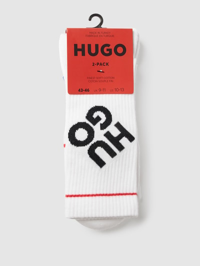 HUGO Socken mit Label-Detail im 2er-Pack Modell 'RIB LOGO' Weiss 3