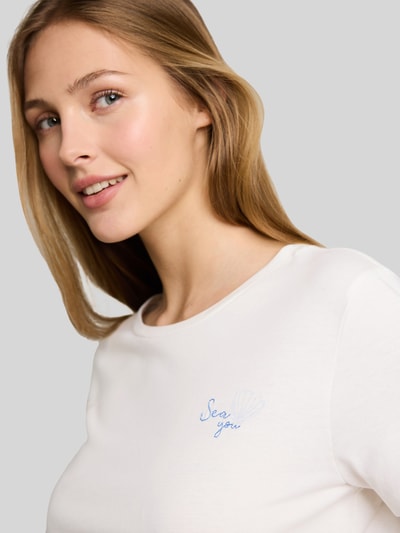 Tom Tailor Denim regular fit T-shirt van puur katoen Offwhite - 3
