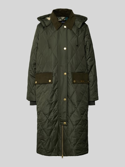 Barbour Regular Fit Steppmantel mit abnehmbarer Kapuze Modell 'MEREDITH' Oliv 2