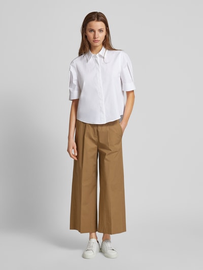 Luisa Cerano Culotte mit Bügelfalten in unifarbenem Design Khaki 1