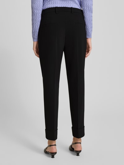 Cambio Stoffen broek met vaste pijpboorden, model 'KRYSTAL' Zwart - 5