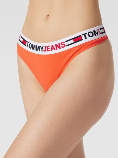 Tommy Jeans String mit Label-Print Koralle 3