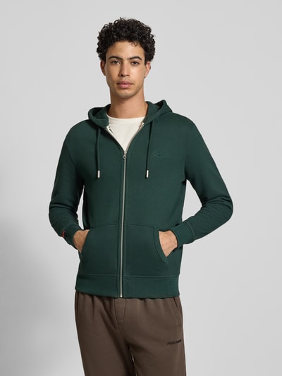 Superdry Regular Fit Sweatjacke mit Logo-Stitching Dunkelgruen 4