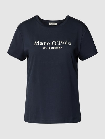 Marc O'Polo T-shirt met labelprint Marineblauw - 2