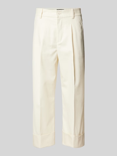 Lauren Ralph Lauren Stoffen broek met bandplooien, model 'ZEEYA' Offwhite - 2