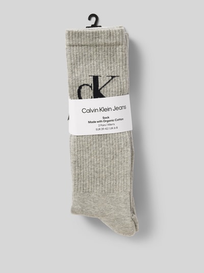 Calvin Klein Jeans Socken mit Logo-Stitching im 2er-Pack Hellgrau 3