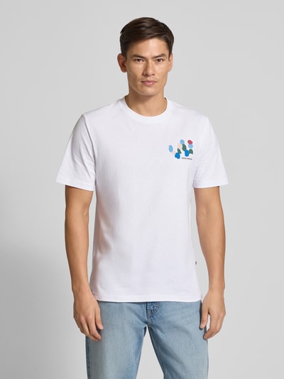 Wood Wood T-shirt met labelprint, model 'Bobby' Wit - 4