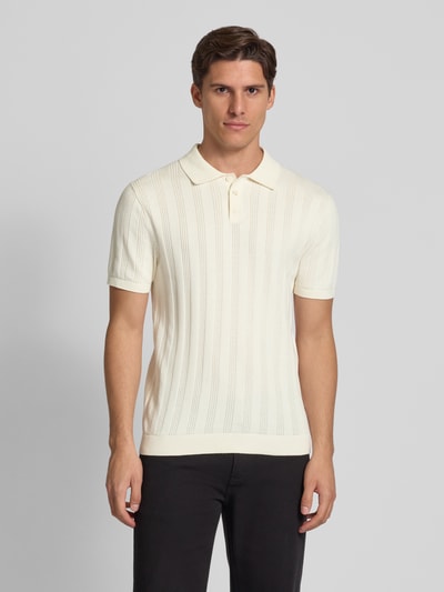 MCNEAL Regular Fit Strickpolo mit Strukturmuster Ecru 4