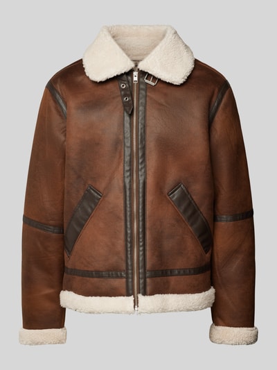 Jack & Jones Jack met platte kraag, model 'COLE AVIATOR' Donkerbruin - 2