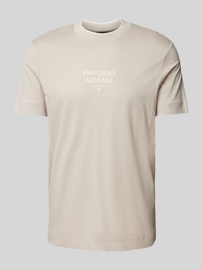 Emporio Armani T-Shirt mit Label-Print Beige 2