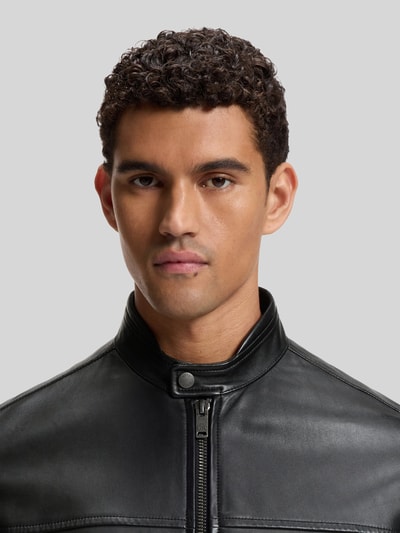 BOSS Orange Lederjacke Modell 'Joslay' mit Stehkragen Black 3