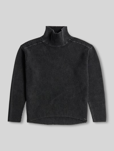 G-Star RAW Oversized Turtleneck-Pullover aus reiner Baumwolle Black 2