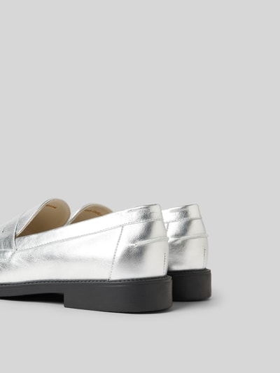 Duke & Dexter Penny-Loafer aus echtem Leder Silber 3