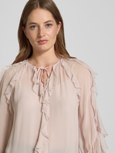 Marc Cain Bluse aus Viskose mit Volants Kitt 3