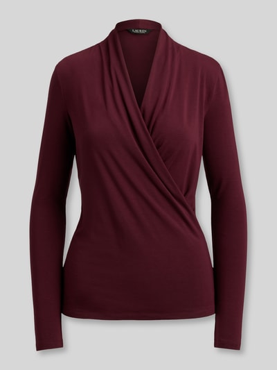 Lauren Ralph Lauren Slim Fit Langarmshirt aus Lyocell-Mix Bordeaux 2