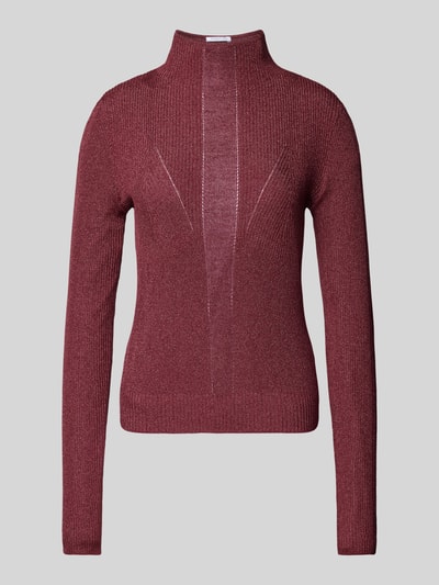 Patrizia Pepe Gebreide pullover met opstaande kraag Bordeaux - 2