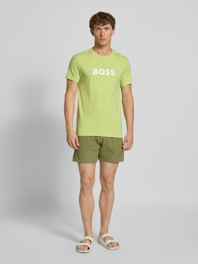 BOSS T-Shirt mit Label-Print Hellgruen 1