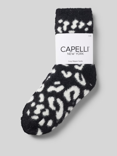 CAPELLI NEW YORK Socken mit geripptem Abschluss und Animal-Print Black 3