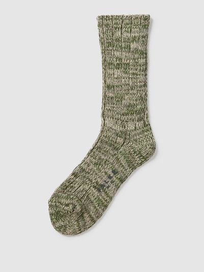 Falke Socken mit Strickmuster Modell 'Brooklyn' Dunkelgruen 1