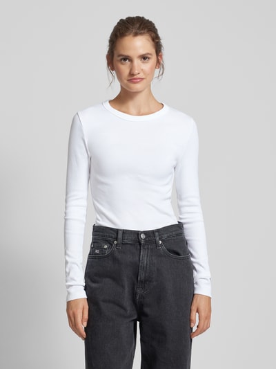 Calvin Klein Jeans Shirt met lange mouwen met ribstructuur Wit - 4